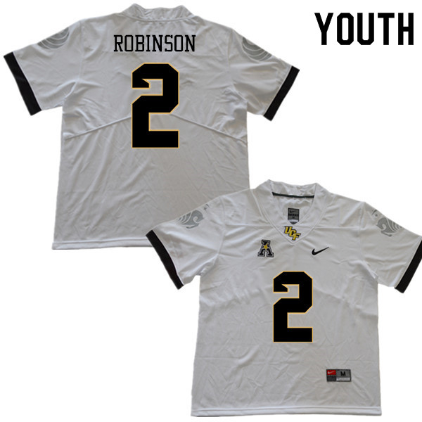 Youth #2 Kaedin Robinson UCF Knights College Football Jerseys Sale-White
